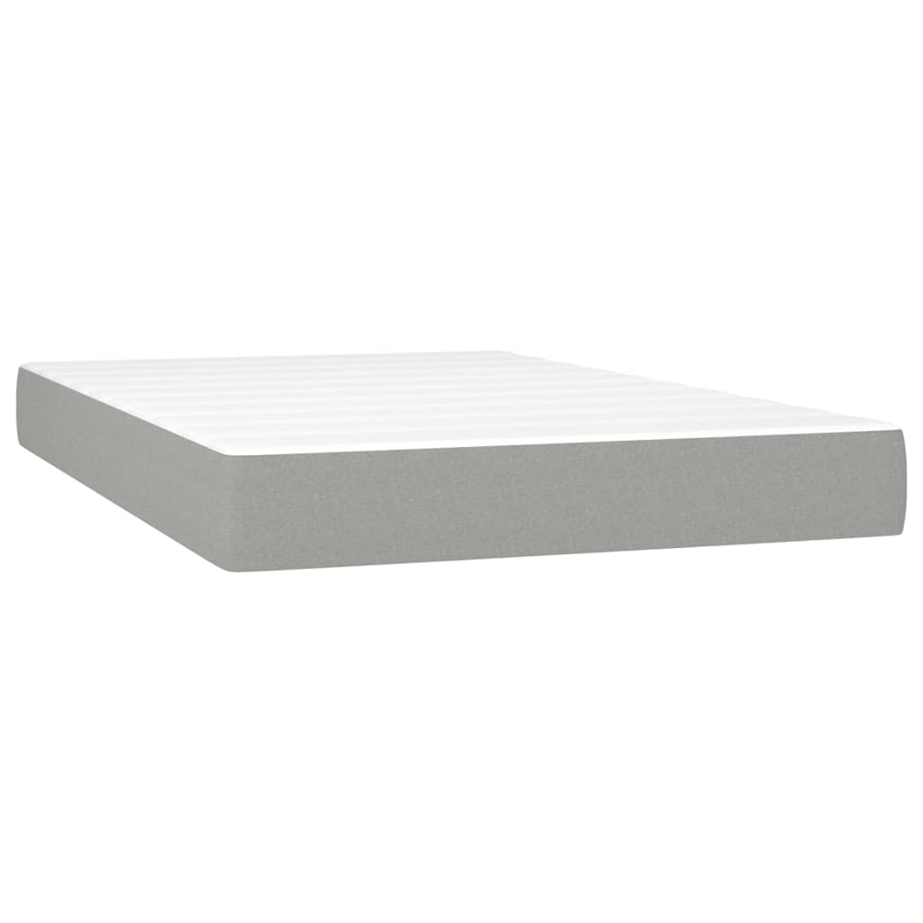Κρεβάτι Boxspring με Στρώμα & LED Αν.Γκρι 120x200 εκ Υφασμάτινο