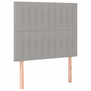 Κρεβάτι Boxspring με Στρώμα & LED Αν.Γκρι 120x200 εκ Υφασμάτινο