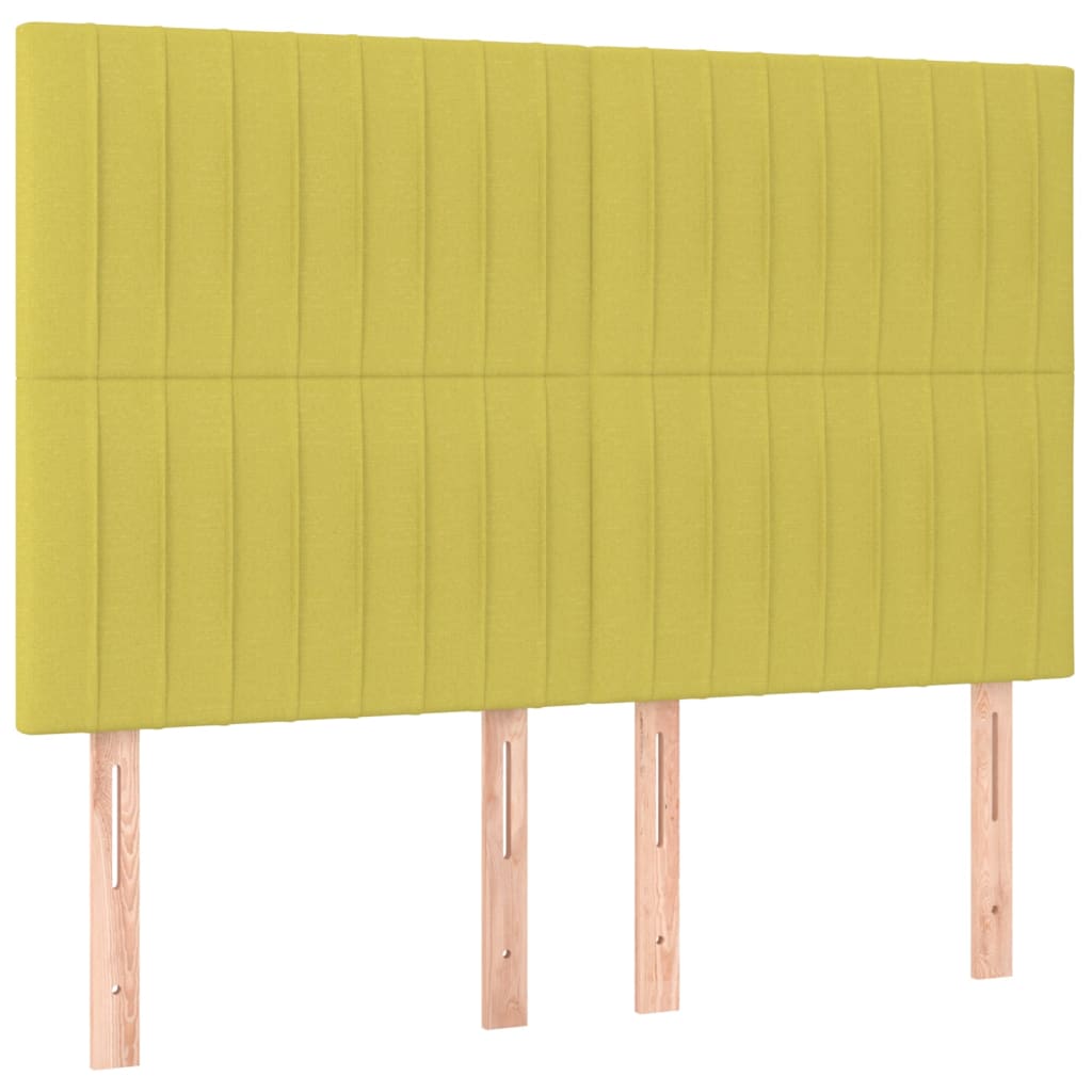 Κρεβάτι Boxspring με Στρώμα & LED Πράσινο 140x190 εκ Υφασμάτινο
