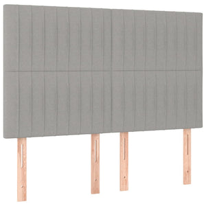 Κρεβάτι Boxspring με Στρώμα & LED Αν.Γκρι 140x200εκ. Υφασμάτινο