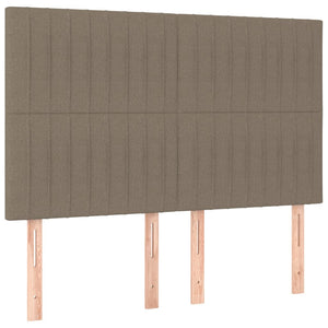 Κρεβάτι Boxspring με Στρώμα & LED Taupe 140x200 εκ. Υφασμάτινο