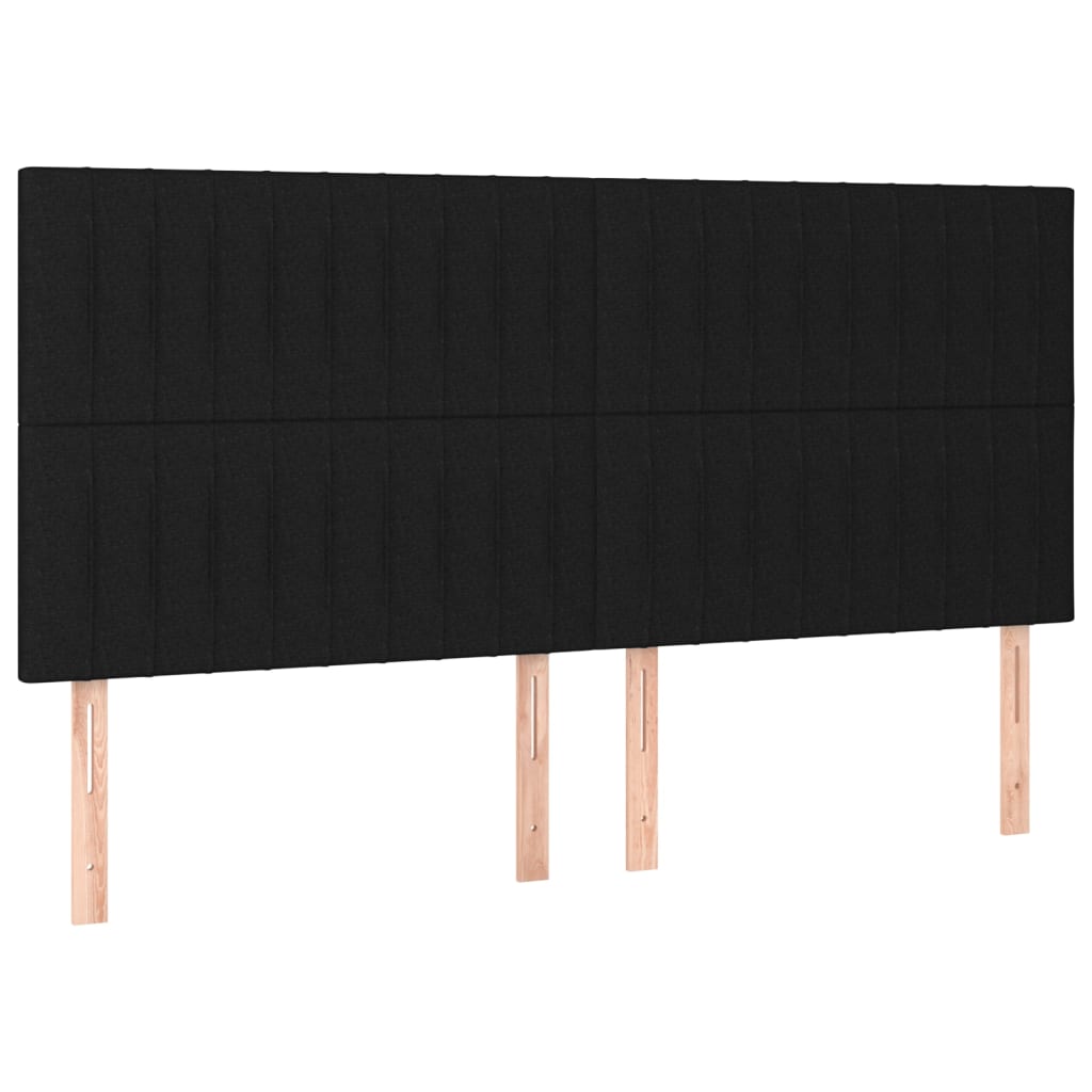 Κρεβάτι Boxspring με Στρώμα & LED Μαύρο 180x200 εκ. Υφασμάτινο