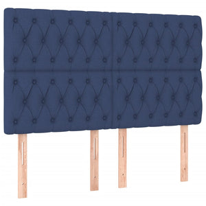Κρεβάτι Boxspring με Στρώμα & LED Μπλε 140x190 εκ. Υφασμάτινο