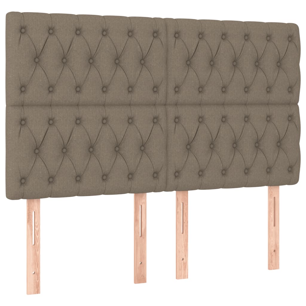 Κρεβάτι Boxspring με Στρώμα & LED Taupe 140x200 εκ. Υφασμάτινο