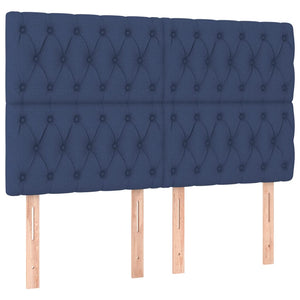 Κρεβάτι Boxspring με Στρώμα & LED Μπλε 140x200 εκ. Υφασμάτινο