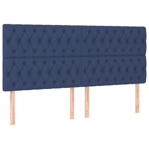 Κρεβάτι Boxspring με Στρώμα & LED Μπλε 180x200 εκ. Υφασμάτινο