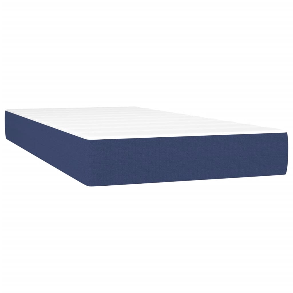 Κρεβάτι Boxspring με Στρώμα & LED Μπλε 90x190 εκ. Υφασμάτινο