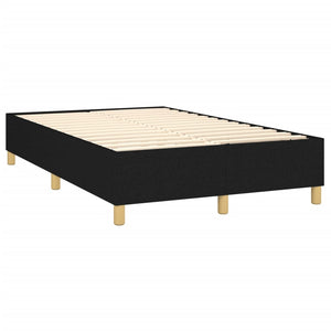 Κρεβάτι Boxspring με Στρώμα & LED Μαύρο 120x200 εκ. Υφασμάτινο