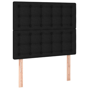 Κρεβάτι Boxspring με Στρώμα & LED Μαύρο 120x200 εκ. Υφασμάτινο
