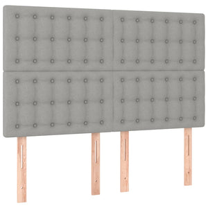 Κρεβάτι Boxspring με Στρώμα & LED Αν.Γκρι 140x190εκ. Υφασμάτινο