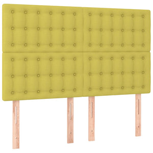 Κρεβάτι Boxspring με Στρώμα & LED Πράσινο 140x200 εκ Υφασμάτινο