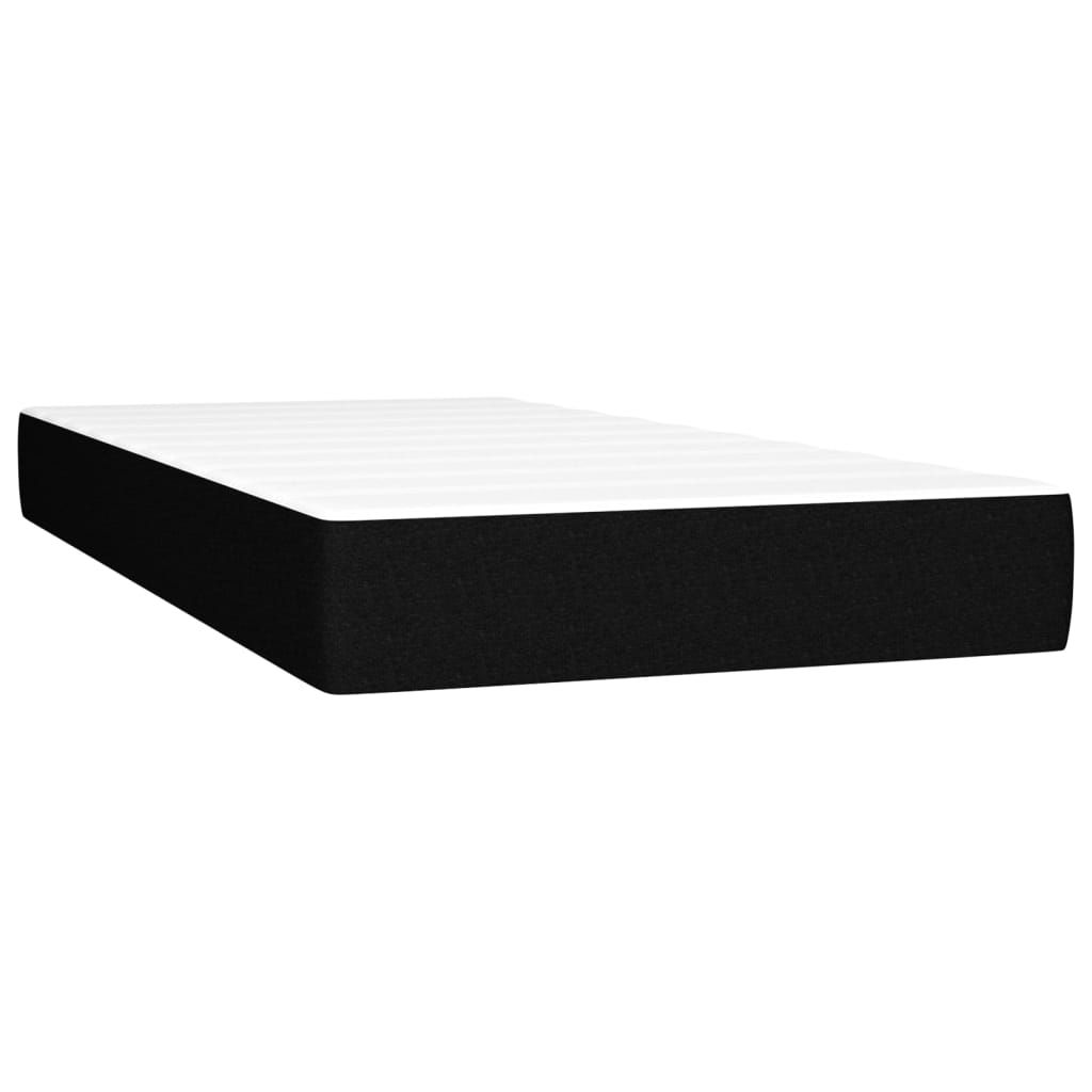 Κρεβάτι Boxspring με Στρώμα & LED Μαύρο 200x200 εκ. Υφασμάτινο