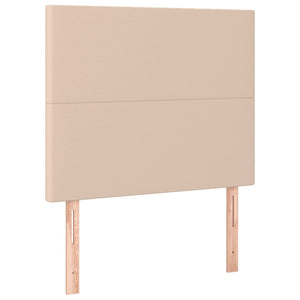 Κρεβάτι Boxspring Στρώμα&LED Καπουτσίνο 100x200 εκ. Συνθ. Δέρμα - Pakobazaar