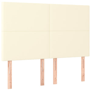 Κρεβάτι Boxspring με Στρώμα & LED Κρεμ 140x190 εκ. Συνθ. Δέρμα - Pakobazaar