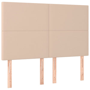 Κρεβάτι Boxspring Στρώμα&LED Καπουτσίνο 140x190 εκ. Συνθ. Δέρμα