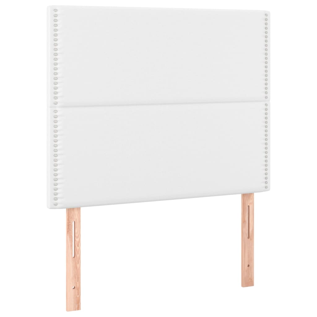 Κρεβάτι Boxspring με Στρώμα & LED Λευκό 80x200 εκ. Συνθ. Δέρμα