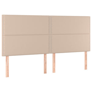 Κρεβάτι Boxspring Στρώμα&LED Καπουτσίνο 180x200 εκ. Συνθ. Δέρμα