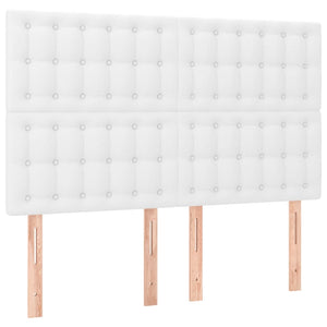 Κρεβάτι Boxspring με Στρώμα & LED Λευκό 140x190 εκ. Συνθ. Δέρμα