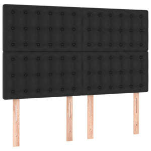 Κρεβάτι Boxspring με Στρώμα & LED Μαύρο 140x200 εκ. Συνθ. Δέρμα - Pakobazaar