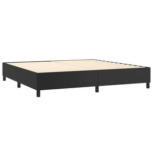 Κρεβάτι Boxspring με Στρώμα & LED Μαύρο 200x200 εκ. Συνθ. Δέρμα - Pakobazaar