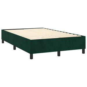 Κρεβάτι Boxspring με Στρώμα & LED Σκ. Πράσινο 120x200εκ Βελούδο