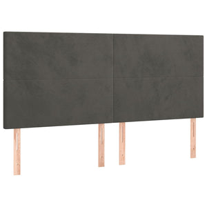 Κρεβάτι Boxspring με Στρώμα & LED Σκ. Γκρι 180x200εκ. Βελούδινο