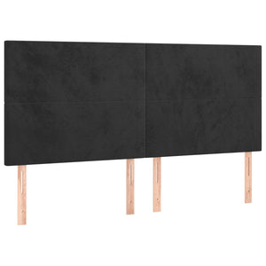 Κρεβάτι Boxspring με Στρώμα & LED Μαύρο 180x200 εκ. Βελούδινο