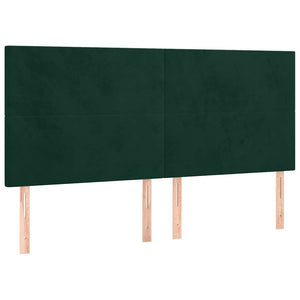 Κρεβάτι Boxspring με Στρώμα & LED Σκ. Πράσινο 180x200εκ Βελούδο