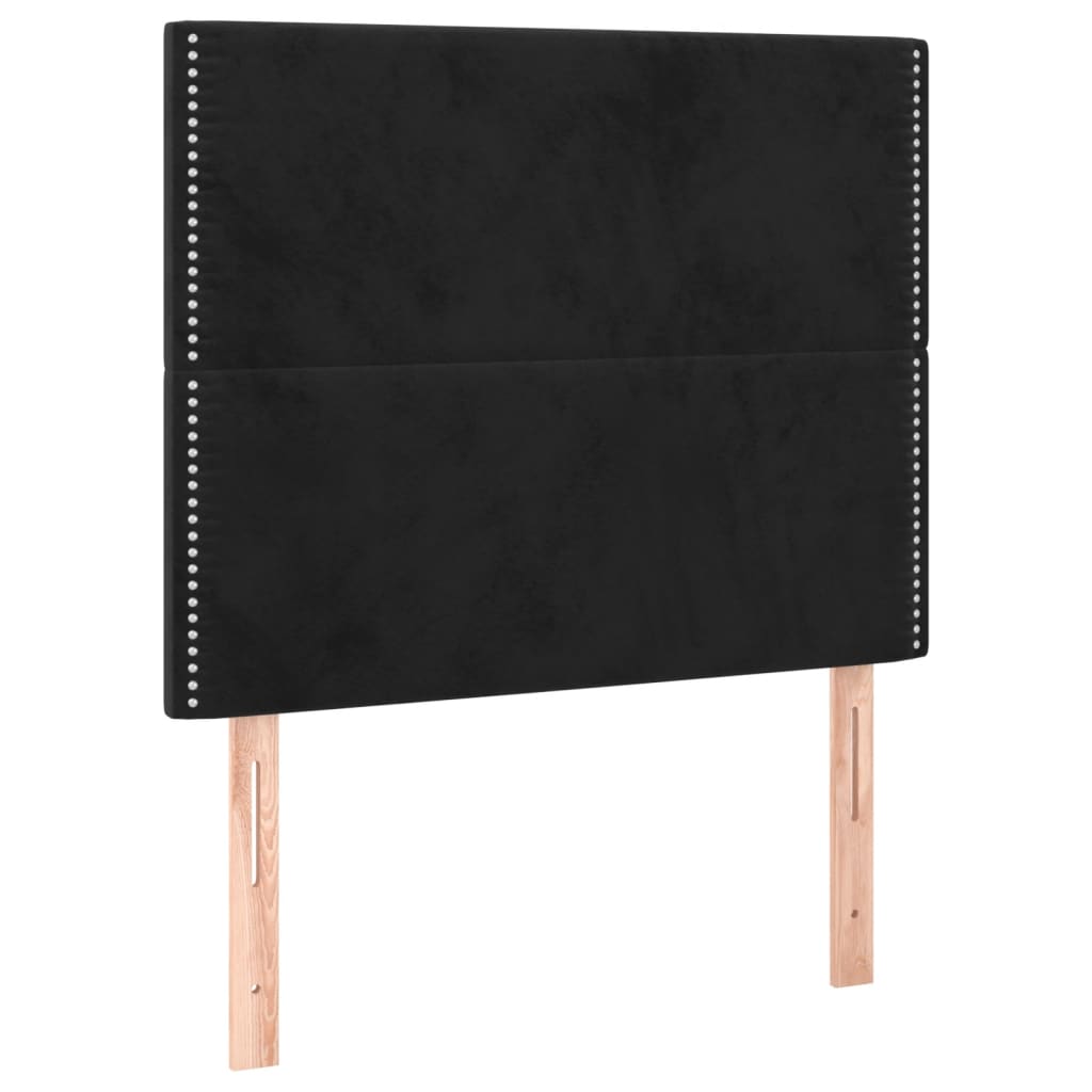 Κρεβάτι Boxspring με Στρώμα & LED Μαύρο 100x200 εκ. Βελούδινο