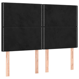 Κρεβάτι Boxspring με Στρώμα & LED Μαύρο 140x200 εκ. Βελούδινο