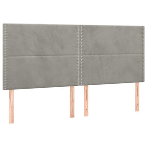 Κρεβάτι Boxspring με Στρώμα & LED Αν.Γκρι 160x200 εκ. Βελούδινο