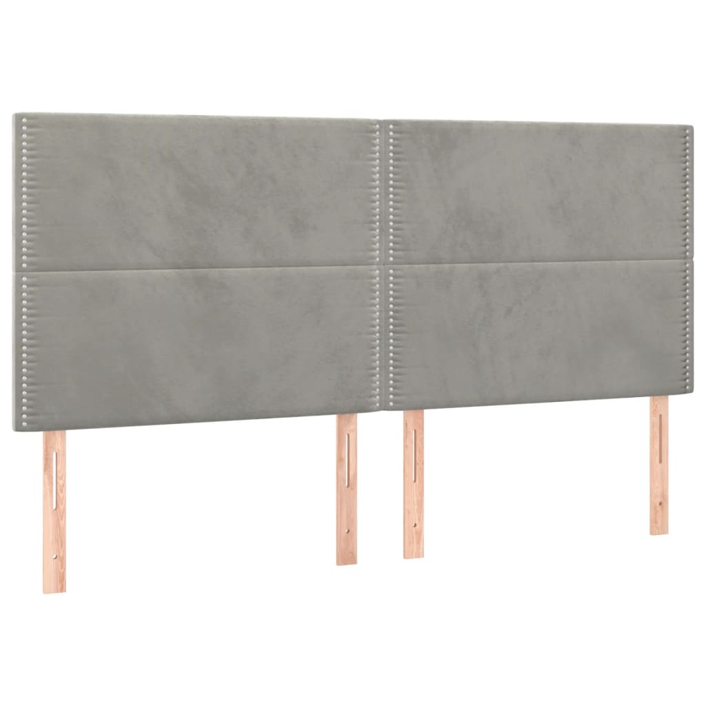 Κρεβάτι Boxspring με Στρώμα & LED Αν.Γκρι 180x200 εκ. Βελούδινο