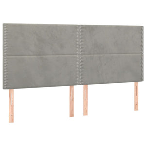 Κρεβάτι Boxspring με Στρώμα & LED Αν.Γκρι 180x200 εκ. Βελούδινο