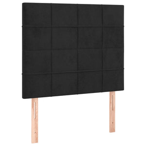 Κρεβάτι Boxspring με Στρώμα & LED Μαύρο 90x190 εκ. Βελούδινο