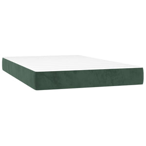 Κρεβάτι Boxspring με Στρώμα & LED Σκ. Πράσινο 120x200εκ Βελούδο