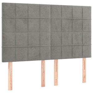Κρεβάτι Boxspring με Στρώμα & LED Αν.Γκρι 140x200 εκ. Βελούδινο