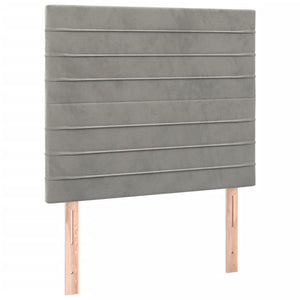 Κρεβάτι Boxspring με Στρώμα & LED Αν.Γκρι 120x200 εκ. Βελούδινο