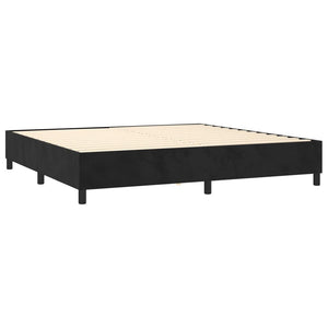Κρεβάτι Boxspring με Στρώμα & LED Μαύρο 200x200 εκ. Βελούδινο