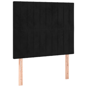 Κρεβάτι Boxspring με Στρώμα & LED Μαύρο 100x200 εκ. Βελούδινο