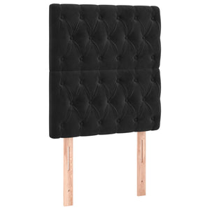 Κρεβάτι Boxspring με Στρώμα & LED Μαύρο 100x200 εκ. Βελούδινο