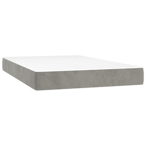 Κρεβάτι Boxspring με Στρώμα & LED Αν.Γκρι 120x200 εκ. Βελούδινο
