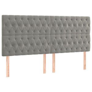 Κρεβάτι Boxspring με Στρώμα & LED Αν.Γκρι 200x200 εκ. Βελούδινο