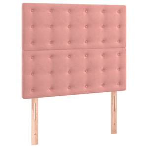 Κρεβάτι Boxspring με Στρώμα & LED Ροζ 80 x 200 εκ. Βελούδινο