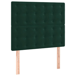 Κρεβάτι Boxspring με Στρώμα & LED Σκ. Πράσινο 90x190 εκ Βελούδο