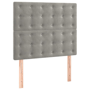Κρεβάτι Boxspring με Στρώμα & LED Αν.Γκρι 90x200 εκ. Βελούδινο - Pakobazaar