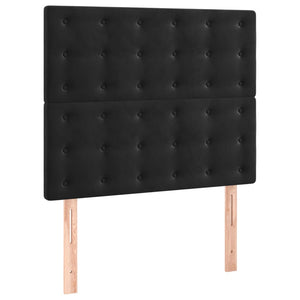 Κρεβάτι Boxspring με Στρώμα & LED Μαύρο 90x200 εκ. Βελούδινο