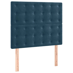 Κρεβάτι Boxspring με Στρώμα & LED Σκ. Μπλε 120x200εκ. Βελούδινο
