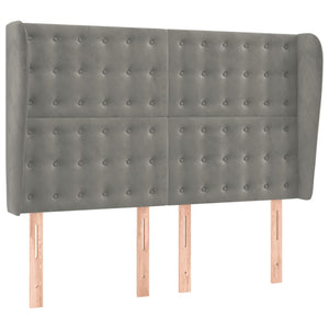 Κρεβάτι Boxspring με Στρώμα & LED Αν.Γκρι 140x200 εκ. Βελούδινο