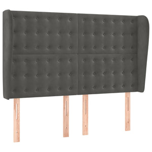 Κρεβάτι Boxspring με Στρώμα & LED Σκ. Γκρι 140x200εκ. Βελούδινο