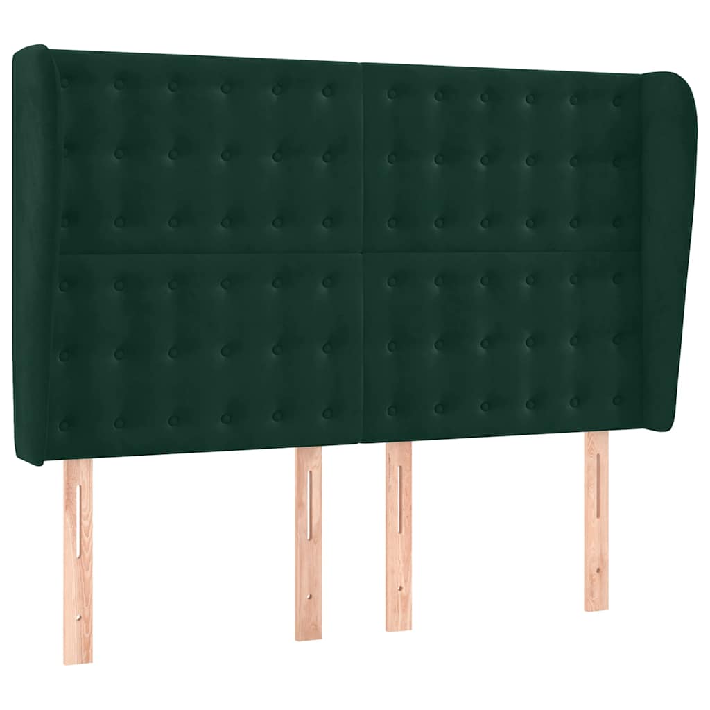 Κρεβάτι Boxspring με Στρώμα & LED Σκ. Πράσινο 140x200εκ Βελούδο